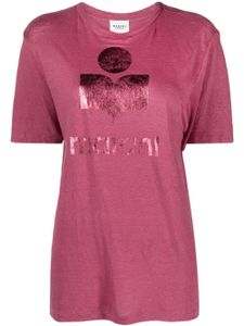 MARANT ÉTOILE t-shirt Zewel en lin à logo imprimé - Rose