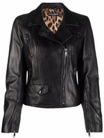 Dolce & Gabbana veste de moto en cuir - Noir