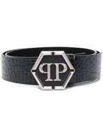 Philipp Plein ceinture à boucle logo - Noir