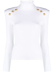 Balmain pull nervuré à boutons décoratifs - Blanc