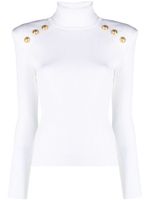 Balmain pull nervuré à boutons décoratifs - Blanc - thumbnail