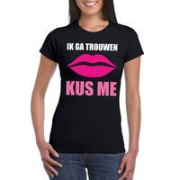 Ik ga trouwen kus me t-shirt zwart dames