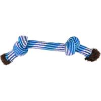 Hondenspeelgoed Katoen Joe Touw 2 Knopen - S 28 cm Flamingo Blauw