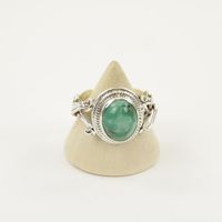 Zilveren Ring met Turkoois Maat 19,5 (Sterling Zilver 925)