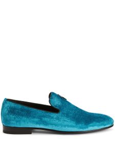 Giuseppe Zanotti mocassins en velours - Bleu