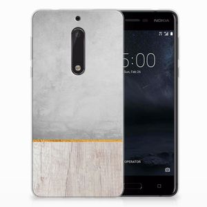 Nokia 5 Bumper Hoesje Wood Concrete