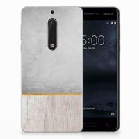 Nokia 5 Bumper Hoesje Wood Concrete - thumbnail