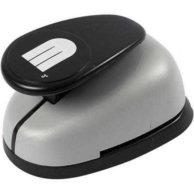 Creotime papierpons 46 x 67 mm gevlochten hart grijs/zwart Creotime papierpons 46 x 67 mm gevlochten hart grijs/zwart