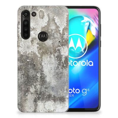 Motorola Moto G8 Power TPU Siliconen Hoesje Beton Print Motorola Moto G8 Power TPU Siliconen Hoesje Beton Print