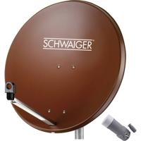 Schwaiger satellietinstallatie voor 1 satelliet - satellietschotel 80 cm, steenrood, LNB - 1 aansluiting