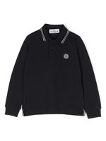 Stone Island Junior polo à patch logo - Bleu - thumbnail