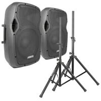 Vonyx AP1200 actieve Bluetooth / mp3 speakerset met standaards