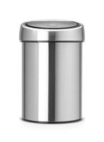 Brabantia Touch Bin Prullenbak, Kunststof Binnenemmer, Matt Steel, 3 Liter