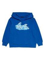 Nº21 Kids hoodie en coton à logo imprimé - Bleu