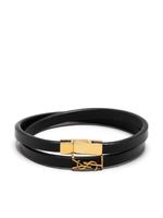 Saint Laurent bracelet en cuir à tour multiples - Noir