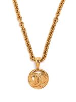 CHANEL Pre-Owned collier à médaillon CC (1994) - Or