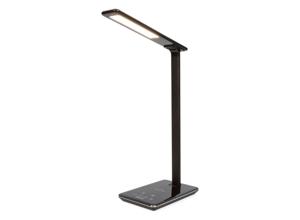 Perel Dimbare Bureaulamp + Draadloze Oplader - 48 Leds - Zwart