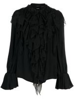 PINKO blouse volantée à manches longues - Noir