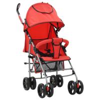 vidaXL Kinderwagen/buggy 2-in-1 inklapbaar staal rood
