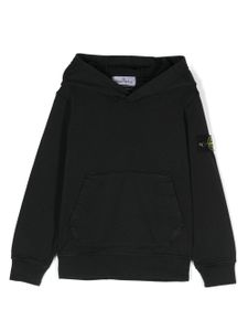 Stone Island Junior Compass-badge cotton hoodie - Noir