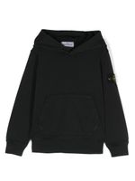 Stone Island Junior Compass-badge cotton hoodie - Noir