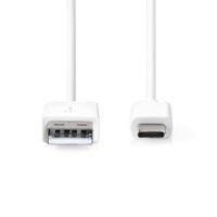 USB-Kabel | USB 2.0 | USB-A Male | USB-C© Male | 480 Mbps | Vernikkeld | 2.00 m | Rond | PVC | Wit - thumbnail