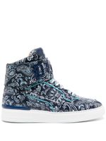 Philipp Plein baskets montantes à motif cachemire - Bleu