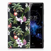 Sony Xperia XZ2 TPU Hoesje Flamingo Palms