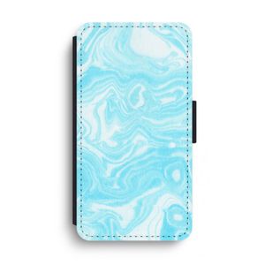 Waterverf blauw: iPhone XS Max Flip Hoesje