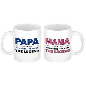 Papa en mama the legend mok - Vaderdag en moederdag cadeau