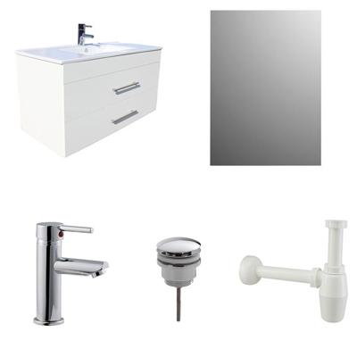 Saniclear compleet badmeubel met spiegel 100cm mat wit