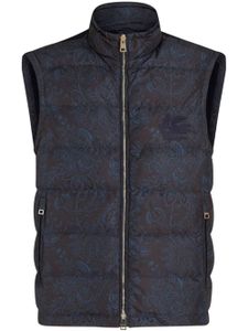 ETRO gilet matelassé à motif cachemire - Bleu