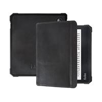 Lunso - Geschikt voor Kobo Libra 2 hoes (7 inch) - Lederen sleep cover - Zwart