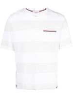 Thom Browne t-shirt rayé à poche tricolore - Gris - thumbnail