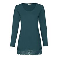 Longshirt met kant, smaragd 42