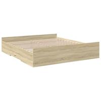 vidaXL Bedframe met lades bewerkt hout sonoma eikenkleurig 180x200 cm, bed, bed ombouw, 2 persoonsbed, bedbodem, slaapkamermeubel, tweepersoonsbed
