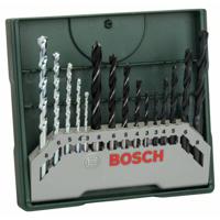 Bosch Accessories Mini-X-Line Mixed set, 15-delig, 5 steen-, 5 metaal-, 5 houtboren - thumbnail