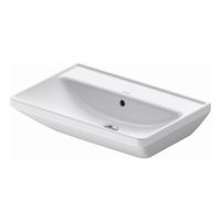 Wastafel Duravit D-Neo Met Overloop Kraanvlak Zonder Kraangat 65 cm Hoogglans Wit Duravit