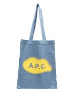 A.P.C. sac cabas en jean à logo imprimé - Bleu - thumbnail