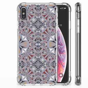 Apple iPhone Xs Max Anti-Shock Hoesje Flower Tiles