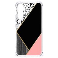 Samsung Galaxy A34 Shockproof Case Zwart Roze Vormen