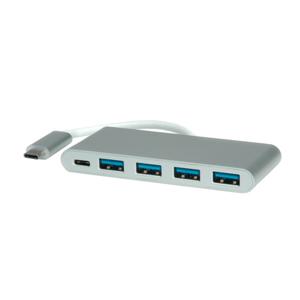 ROLINE 14.02.5045 interface hub USB 3.2 Gen 1 (3.1 Gen 1) Type-C 5000 Mbit/s Zilver