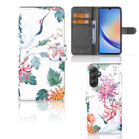 Samsung Galaxy A24 4G Telefoonhoesje met Pasjes Bird Flowers