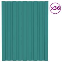 Dakpanelen 36 st 60x45 cm gegalvaniseerd staal groen