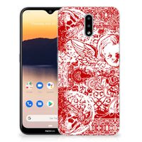 Silicone Back Case Nokia 2.3 Angel Skull Rood - thumbnail