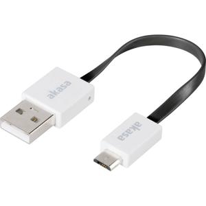 Akasa USB-kabel USB 2.0 USB-A stekker, USB-micro-B stekker 0.15 m Zwart Zeer flexibel, Vergulde steekcontacten, UL gecertificeerd AK-CBUB16-15BK