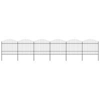 vidaXL Tuinhek met speren bovenkant (1,5-1,75)x10,2 m staal zwart