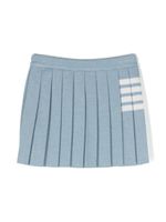 Thom Browne Kids minijupe plissée en laine vierge - Bleu