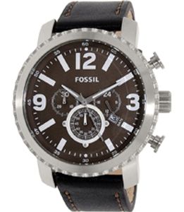 Horlogeband Fossil BQ2053 Leder Zwart 24mm