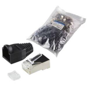 LogiLink MP0022 RJ45-connector, Cat 6, afgeschermd Stekker, recht Aantal polen: 8P8C Zwart 100 stuk(s)